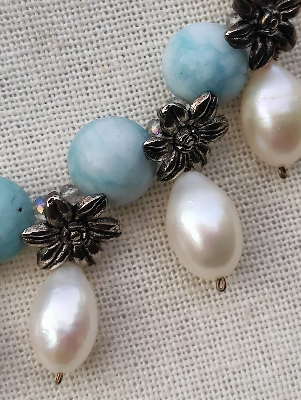 Larimar And Baroque Pearl Necklace